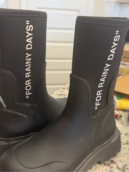 Off-White Shoes - OFF-WHITE 'FOR RAINY DAYS' Rubber Rain Boots